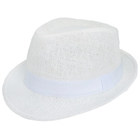 FASHION STRAW WOVEN PANAMA FEDORA HAT