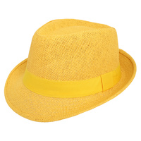 FASHION STRAW WOVEN PANAMA FEDORA HAT