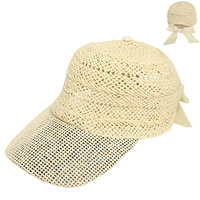 RAFFIA STRAW WOVEN BASEBALL CAP