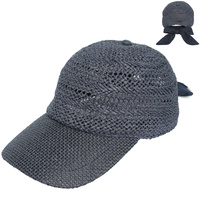 RAFFIA STRAW WOVEN BASEBALL CAP