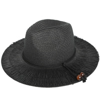 WESTERN WIDE BRIM FRINGE WOVEN COWBOY HAT