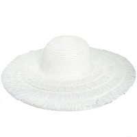 WESTERN WIDE BRIM FRINGE WOVEN SUN HAT