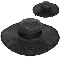 FLOPPY OVERSIZED WIDE BRIM STRAW SUN HAT