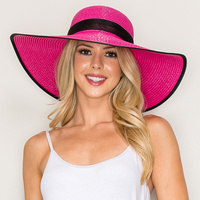 FLOPPY OVERSIZED WIDE BRIM STRAW SUN HAT