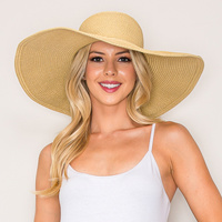 FLOPPY OVERSIZED WIDE BRIM STRAW SUN HAT