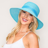 FASHION WIDE DOWN BRIM STRAW SUN HAT