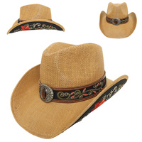 WESTERN EMBROIDERED STRAW COWBOY HAT