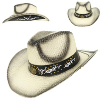 FASHION WESTERN STRAW WOVEN COWBOY HAT