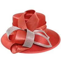 JEWELED LOOPED BOW SATIN BRAID HAT