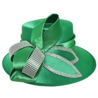 JEWELED LOOPED BOW SATIN BRAID HAT