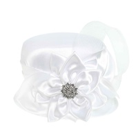 JEWELED FLOWER BOW SATIN BRAID HAT