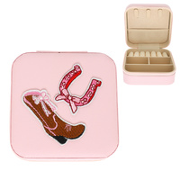 WESTERN THEMED PATCH FASTENED JEWELRY BOX