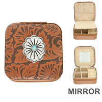 WESTERN FLORAL THEMED LEATHER JEWELRY BOX