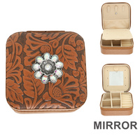 WESTERN FLORAL THEMED LEATHER JEWELRY BOX