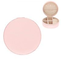 MONOCHROMATIC PU LEATHER ROUND JEWELRY BOX