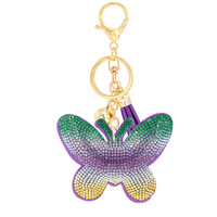 MARDI GRAS JEWELED BUTTERFLY KEYCHAIN