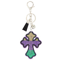 ORTHODOX CROSS JEWELED KEYCHAIN