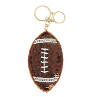 GAME DAY FOOTBALL SEQUIN EMBROIDERED KEYCHAIN