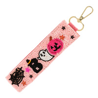 HALLOWEEN BOO DECORATIVE SEED BEAD KEYCHAIN