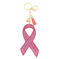 BREAST CANCER AWARENESS PINK RIBBON KEYCHAIN