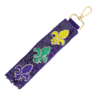 MARDI GRAS THEMED JEWELED KEY CHAIN