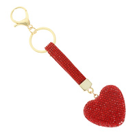 RHINESTONE EMBELLISHED HEART KEYCHAIN