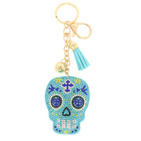 SUGAR SKULL FRINGE JINGLE CHARM KEYCHAIN