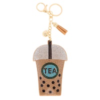 BOBA TEA FRINGE JINGLE CHARM KEYCHAIN