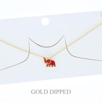 15.5 INCH GOLD PLATED ELEPHANT NECKLACE