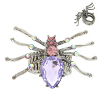 HALLOWEEN JEWELED SPIDER STRETCH RING