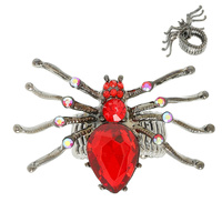 HALLOWEEN JEWELED SPIDER STRETCH RING