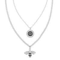 FASHIONISTA DUAL STRAND BEE PENDANT NECKLACE