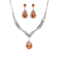 CRYSTAL TEARDROP STATEMENT NECKLACE SET