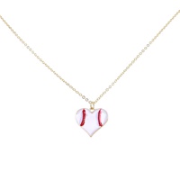 GAME DAY HEART SHAPED BASEBALL PENDANT NECKLACE