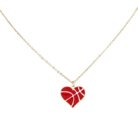 GAME DAY HEART SHAPED BASKETBALL PENDANT NECKLACE