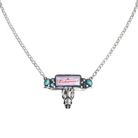 BABEWEISER LONGHORN TURQUOISE ENAMEL NECKLACE