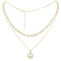 PEACE CHARM LAYERED CHIAN NECKLACE