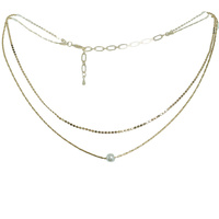 MULTI LAYERED SOLITAIRE PEARL NECKLACE