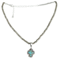 WESTERN NAVAJO TURQUOISE CROSS CHARM NECKLACE