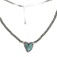 WESTERN NAVAJO TURQUOISE HEART CHARM NECKLACE
