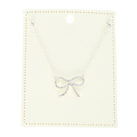 FASHION CUT-OUT BOW KNOT PENDANT NECKLACE