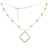 OPEN QUATREFOIL CUBE BEAD STATION NECKLACE