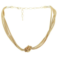 METALLIC MULTISTRAND KNOTTED ROPE CHAIN NECKLACE