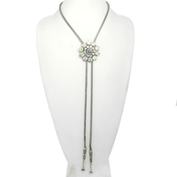 WESTERN CRYSTAL CONCHO BOLO NECKLACE