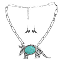 WESTERN TURQUOISE ARMADILLO NECKLACE SET