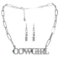 WESTERN TURQUOISE "COWGIRL" NECKLACE SET