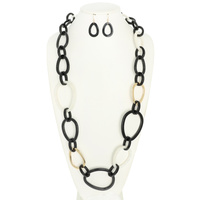 MULTICOLOR ACRYLIC ANCHOR CHAIN NECKLACE SET