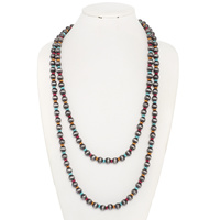 WESTERN METALLIC BEAD WRAP NECKLACE