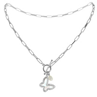 BUTTERFLY BAROQUE PEARL PENDANT NECKLACE