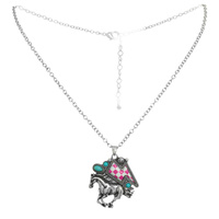 WESTERN CHECKERBOARD THUNDER MUSTANG NECKLACE